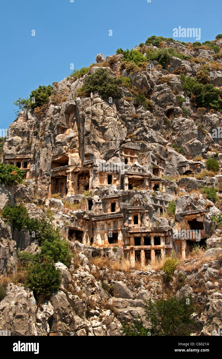 Rock Roman schneiden Gräber Lykien Lykische Stadt Myra Türkei (heute Kale Demre) Stockfoto