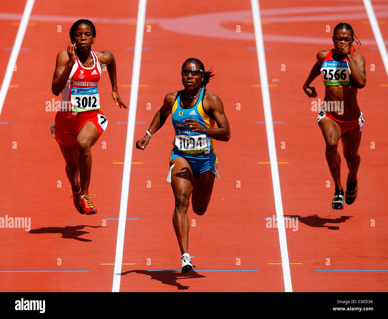 Sascha SPRINGER JONES DEBBIE M WOMENS 100 M heizt Olympiastadion Peking CHINA 16. August 2008 Stockfoto