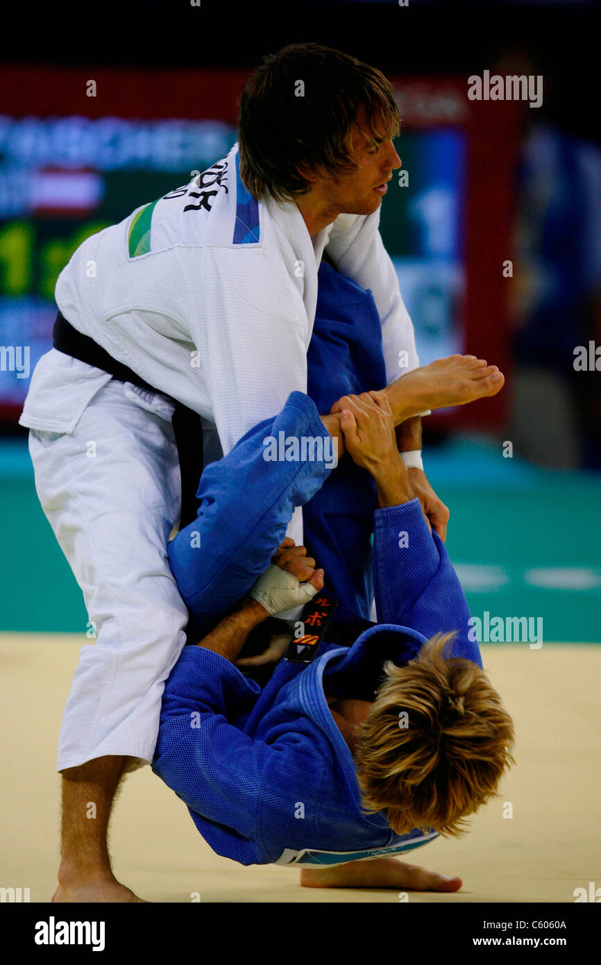 LUDWIG PAISCHER & CRAIG FALLON MENS-60 KG JUDO Olympiastadion Peking CHINA 9. August 2008 Stockfoto