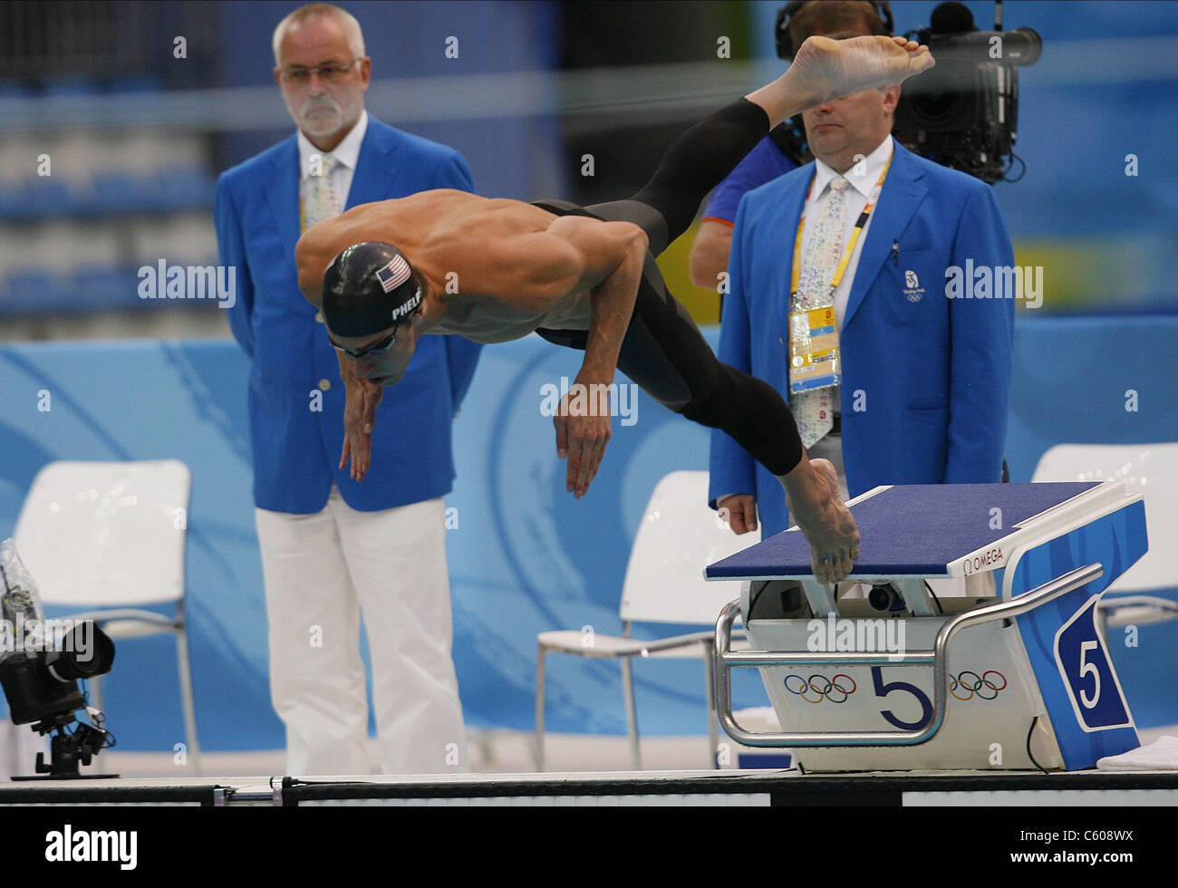 MICHAEL PHELPS USA Olympiastadion Peking CHINA 16. August 2008 Stockfoto