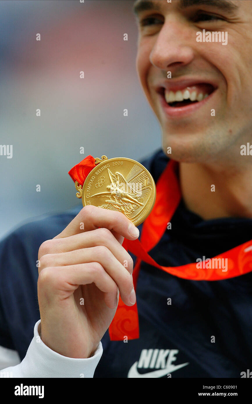 MICHAEL PHELPS USA Olympiastadion Peking CHINA 16. August 2008 Stockfoto