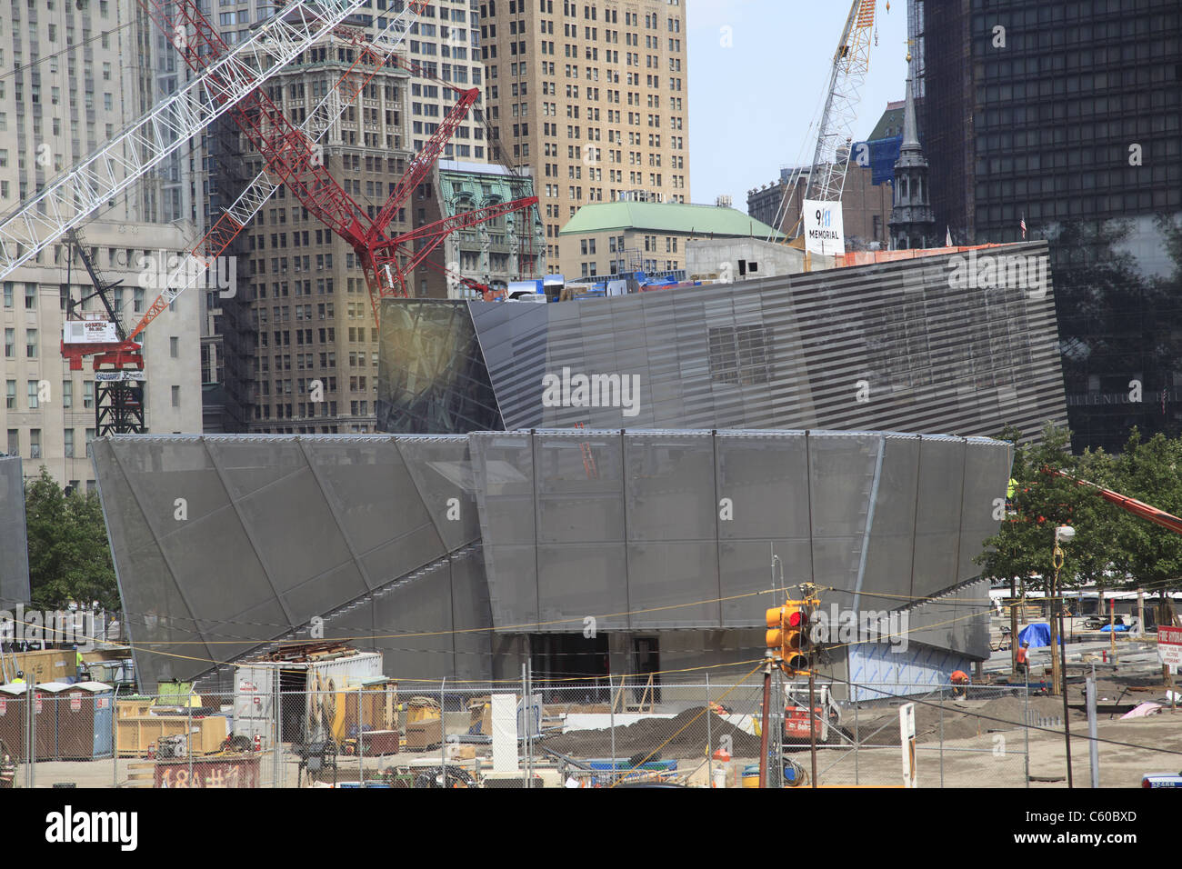 9/11 Memorial und Museum im Bau am World Trade Center Site, Ground Zero, Manhattan, New York City Stockfoto