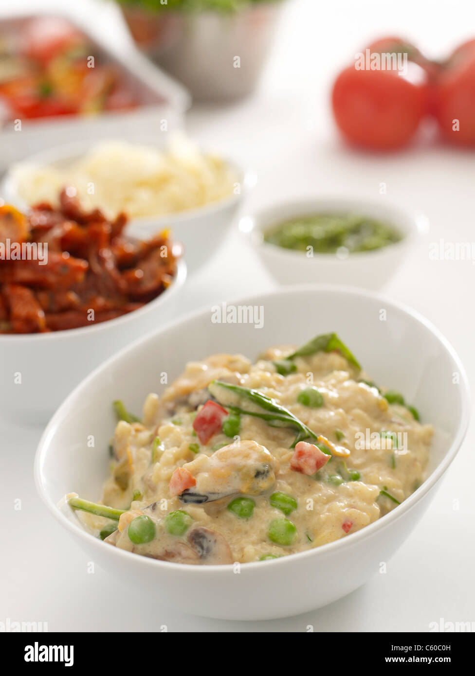 Meeresfrüchte-risotto Stockfoto