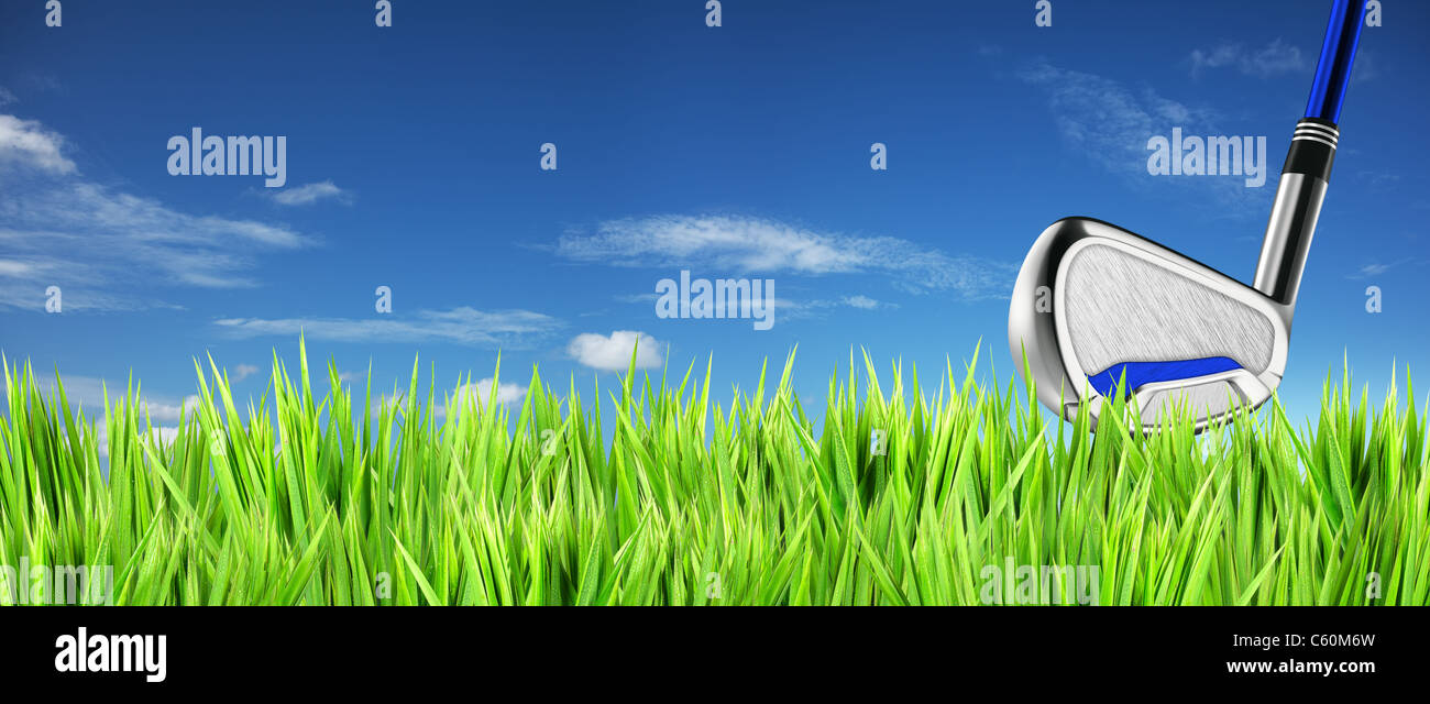 Golf-Design-Hintergrund. Panorama-Komposition. Stockfoto