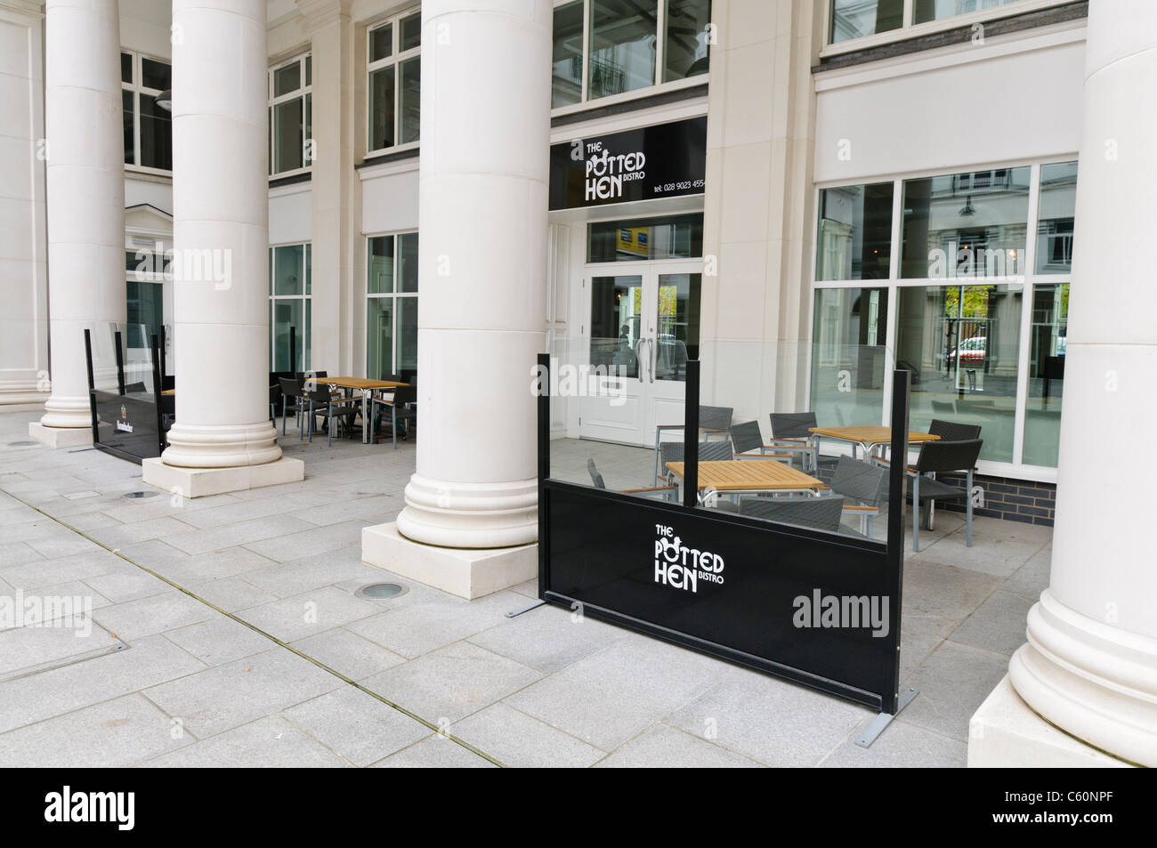 Die Topfpflanzen Henne Restaurant, Sankt-Anna-Platz, Belfast Stockfoto