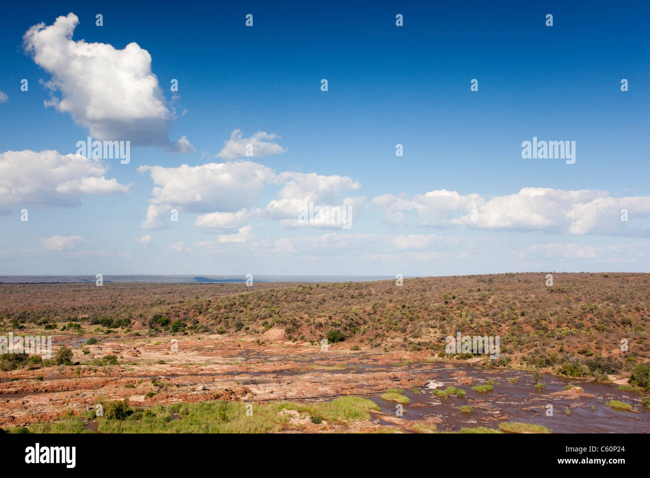 Olifants River, Blick vom Olifants rest Camp, Krüger Nationalpark, Südafrika Stockfoto