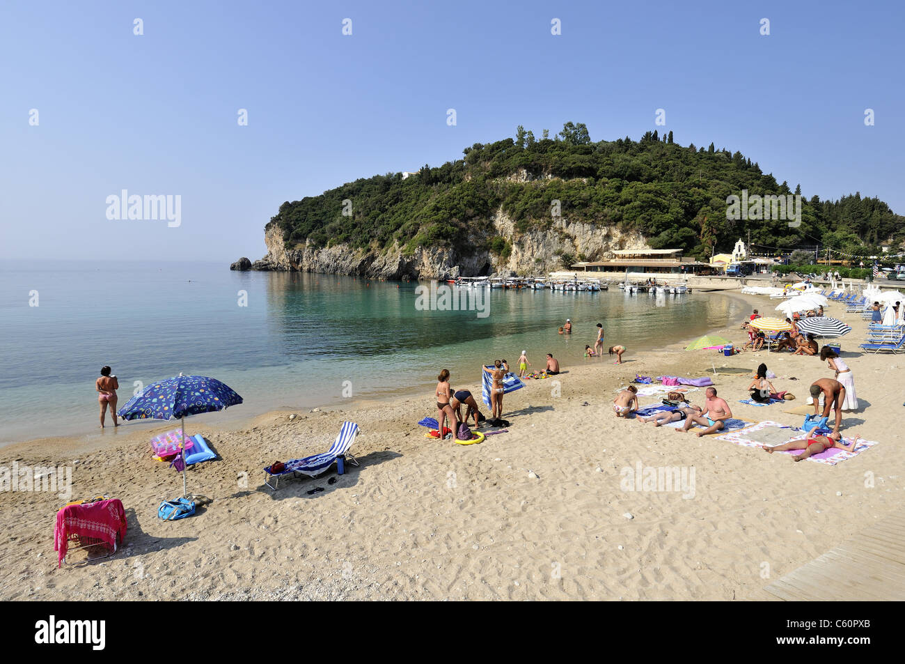 Strand von Paleokastritsa, Korfu, Griechenland Stockfoto
