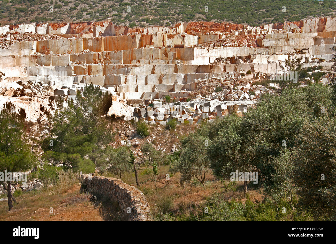 Marmor-Steinbruch Marmor Berg Türkei türkische Stockfoto