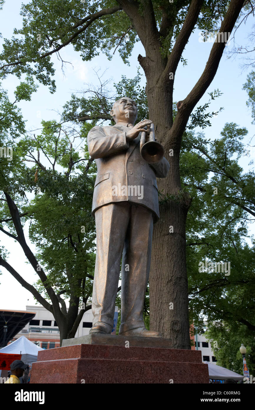 Statue der Vater des Blues w c praktisch Park vor Beale street Memphis Tennessee Vereinigte Staaten Amerika Usa Stockfoto