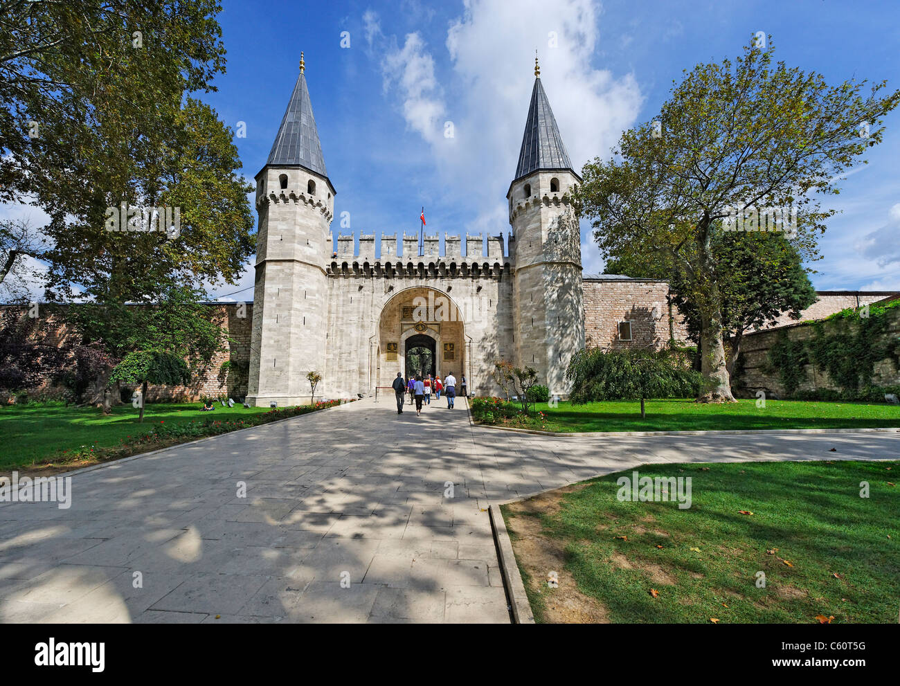 Das Tor der Begrüßungen: Haupteingang zum Topkapi Palast in Istanbul. Stockfoto