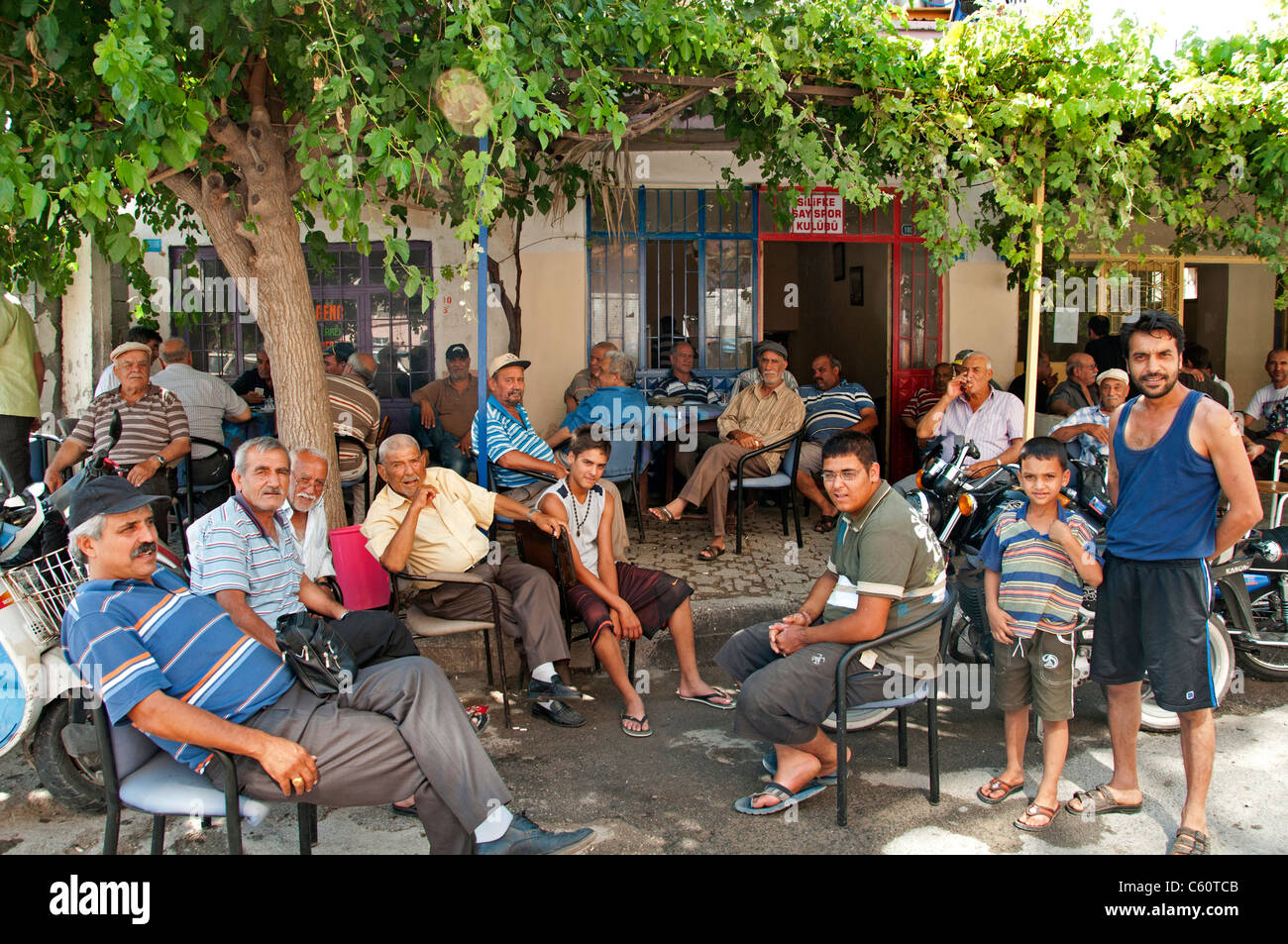 Silifke Süd Türkei Kaffee Teehaus türkische greise Mann Stockfoto