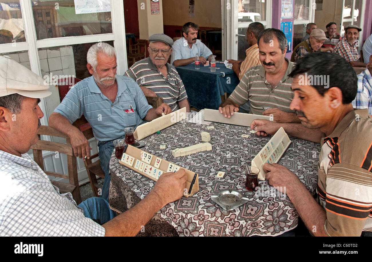 Silifke Süd Türkei Kaffee Teehaus türkische greise Mann Stockfoto
