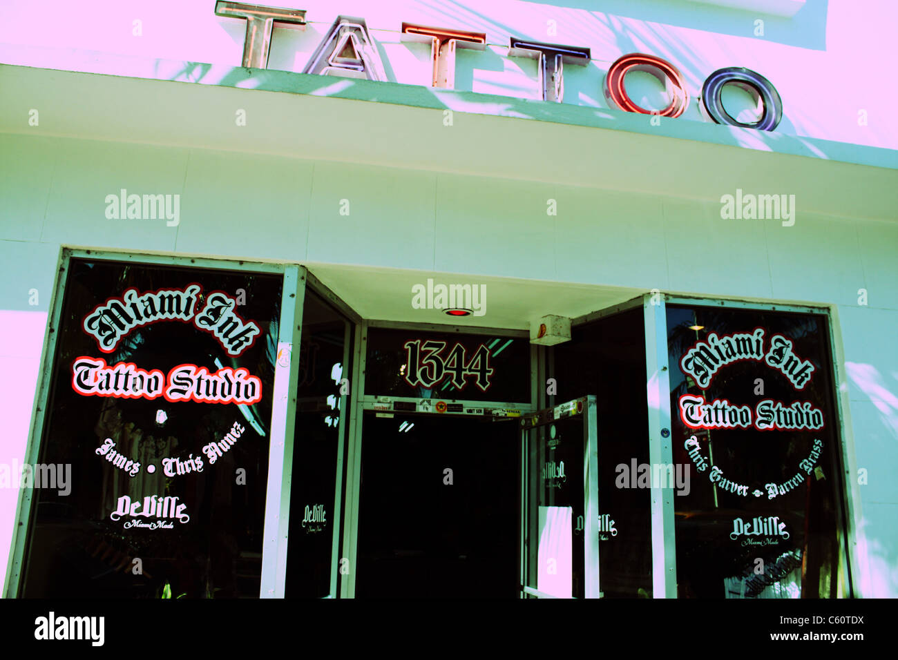 Miami Ink Tattoo-Studio, Miami, FL Stockfoto