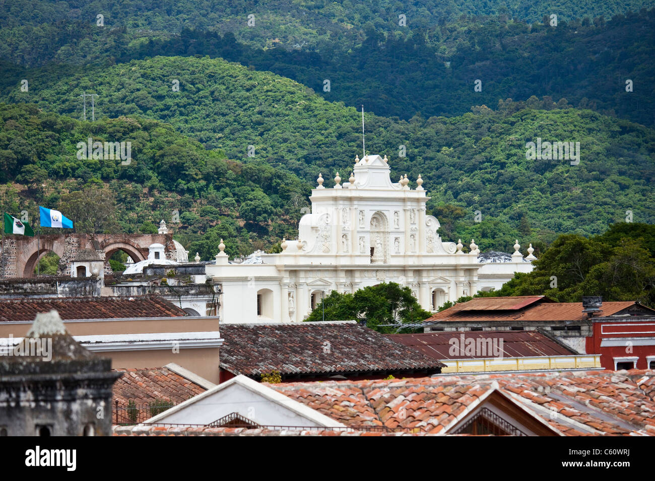 Antigua-Kathedrale oder Santiago Kirche, Antigua, Guatemala Stockfoto