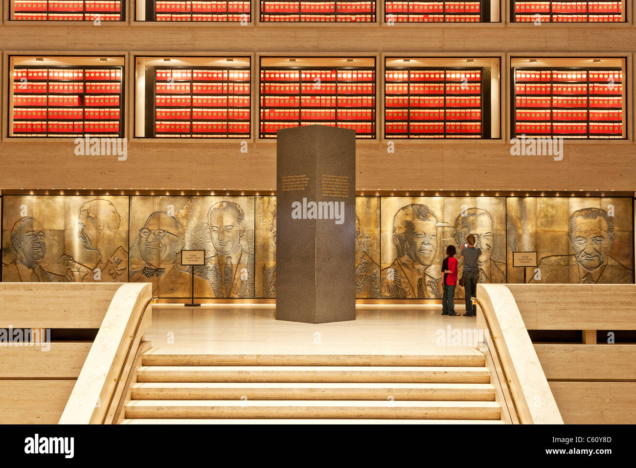 Die große Halle, LBJ Bibliothek. Stockfoto