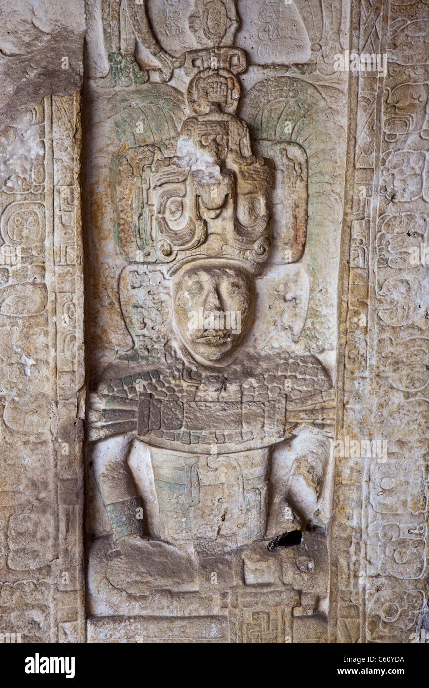 Stella 6 von Maya-Ruinen von Piedras Negras, nationalen Museum für Archäologie und Ethnologie, Guatemala City, Guatemala Stockfoto