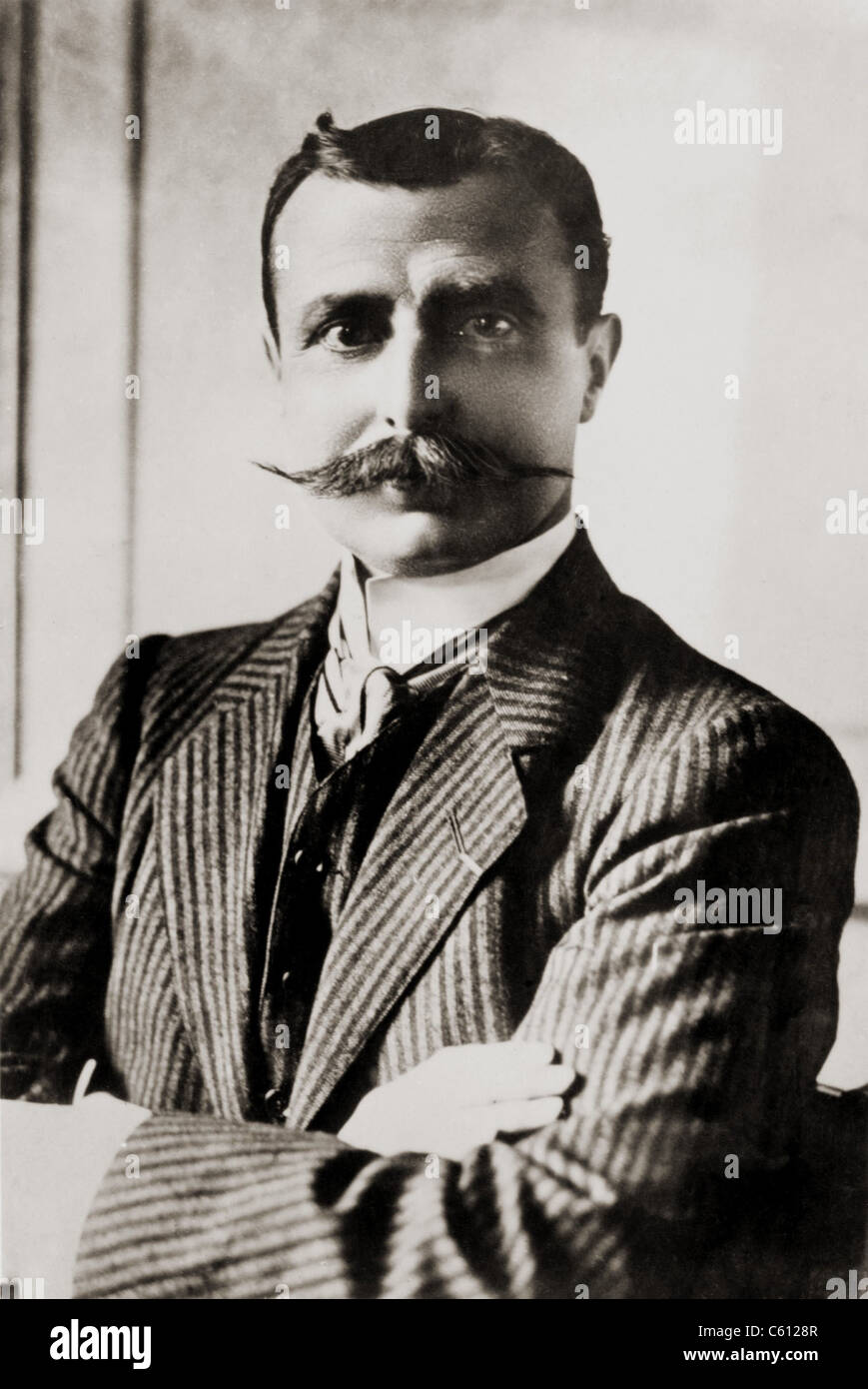 Louis Bleriot war der erste Mann, den Ärmelkanal fliegen Gewinn £1.000 von der Londoner Daily Mail angeboten. Bleriot wurde eine erfolgreiche Flugzeughersteller, spezialisiert auf Eindecker. Stockfoto