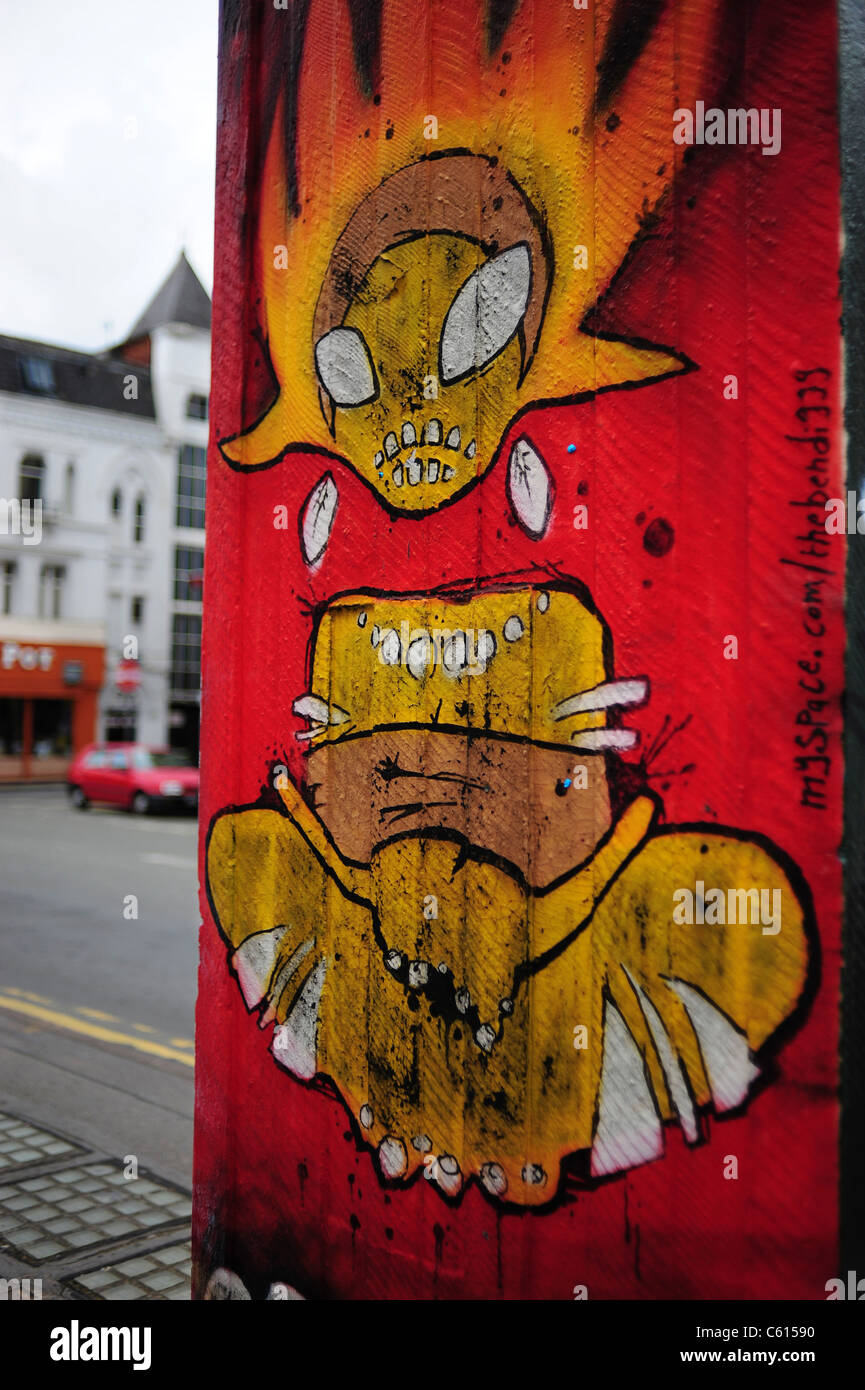 Cartoon-Schamanen - Street Art Stockfoto