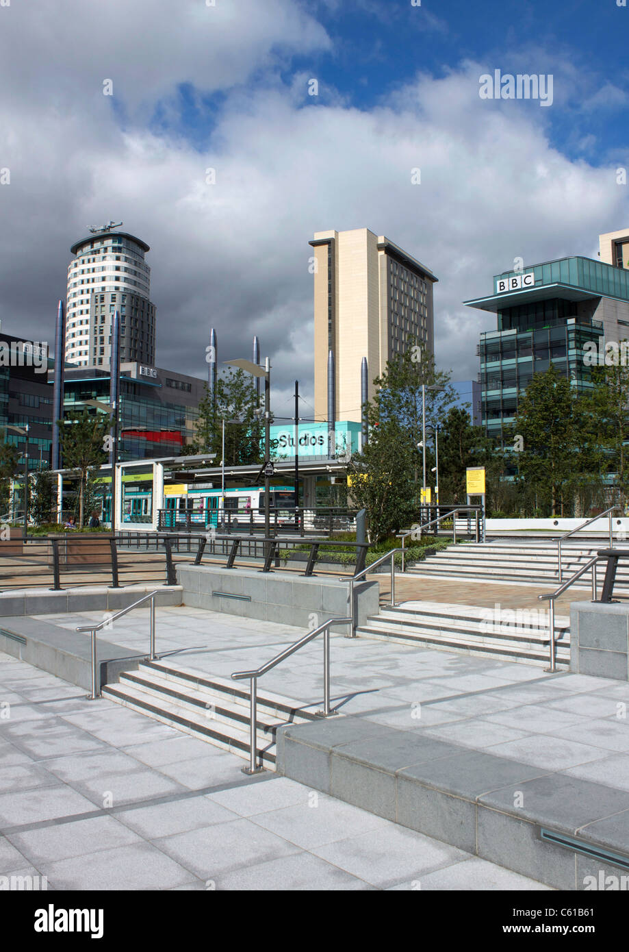 Die BBC das neue Zuhause in der Media City, Salford Quays, Manchester Stockfoto