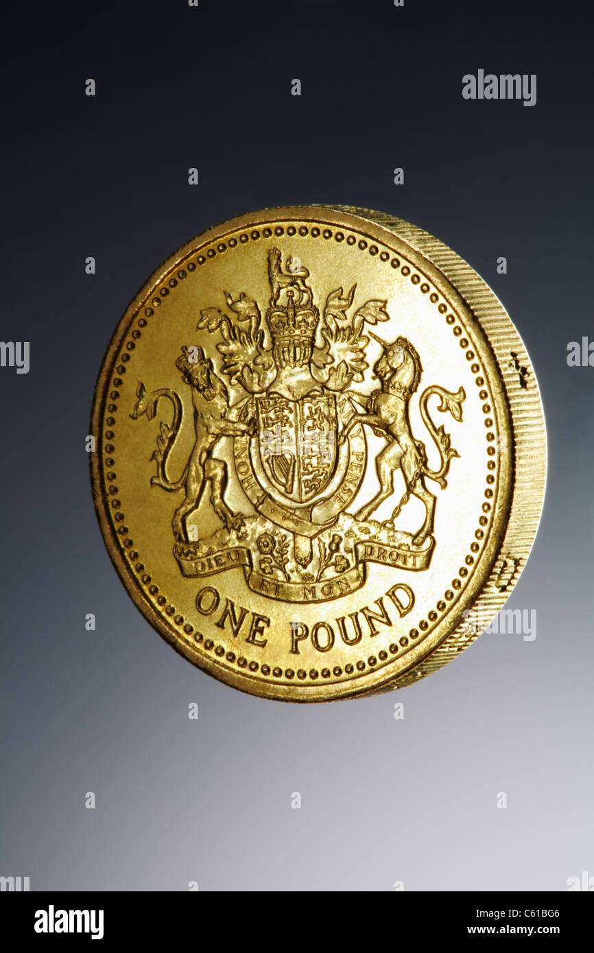 Ein Pfund-Münze Stockfoto
