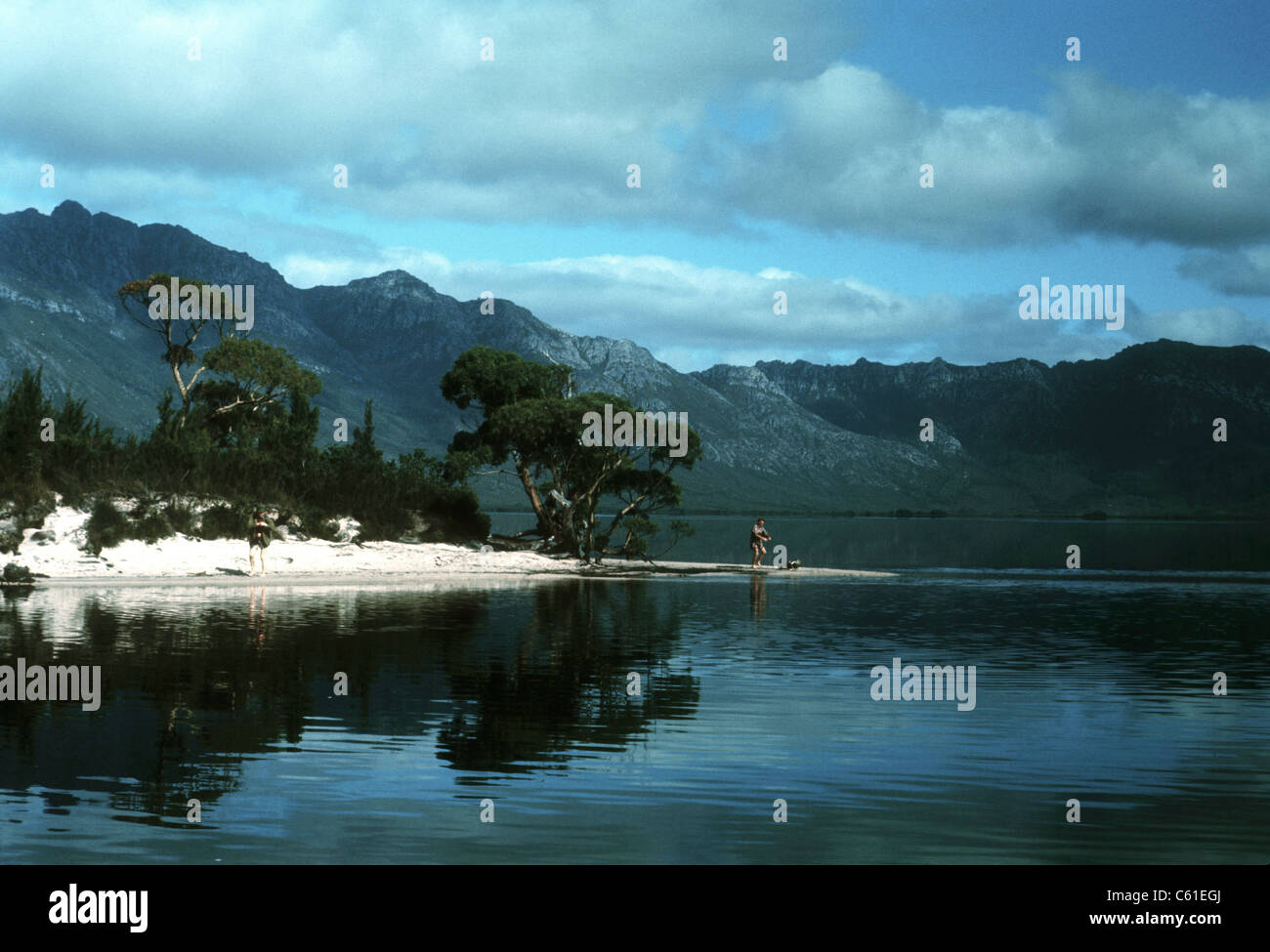 Die alten Lake Pedder, Südwesten Tasmanien, 1968, vor der Überflutung durch eine viel größere künstliche Einzugsgebiet im Jahr 1970. Stockfoto