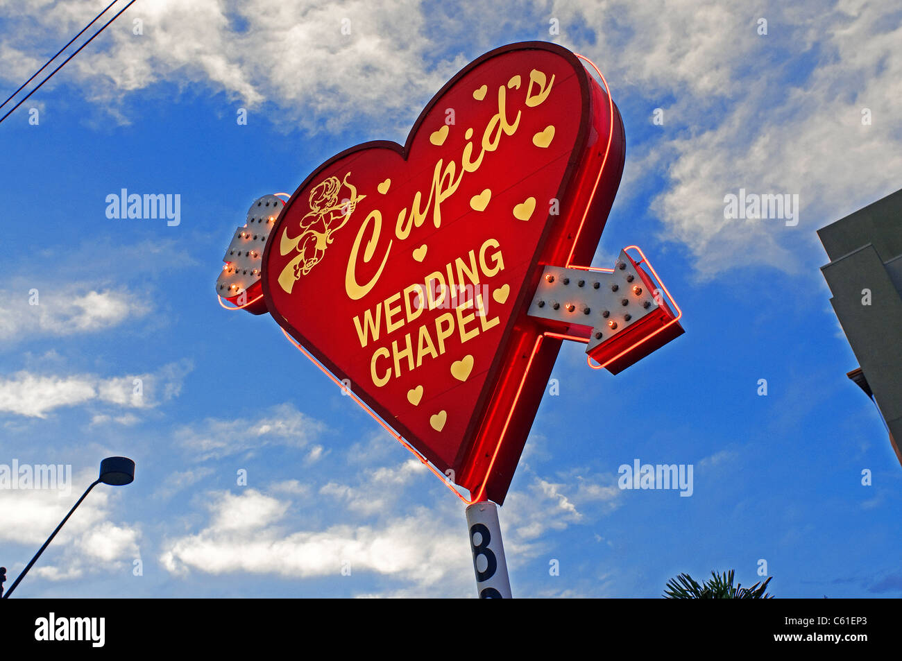 Hochzeit Kapelle Cupids Las Vegas NV Nevada Stockfoto