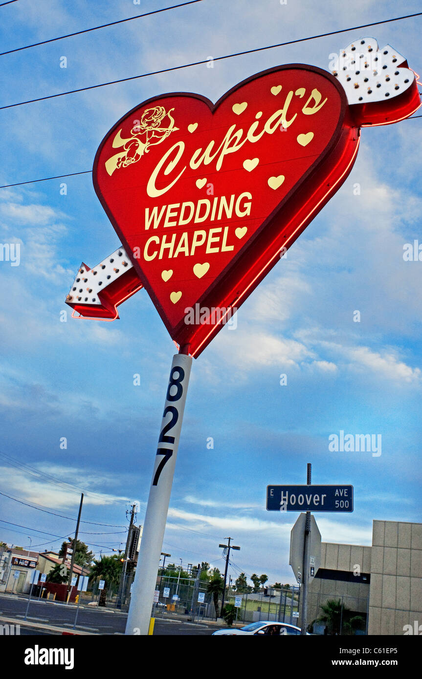 Hochzeit Kapelle Cupids Las Vegas NV Nevada Stockfoto