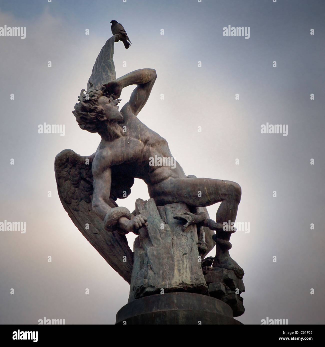 Retiro-Park, Spanien gefallenen Engel Brunnen Stockfoto