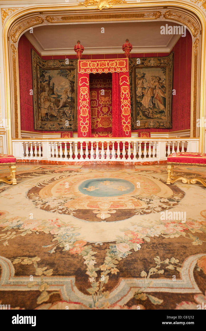 Frankreich, LoireTal, Chambord Schloss, König Louis XIV Schlafzimmer