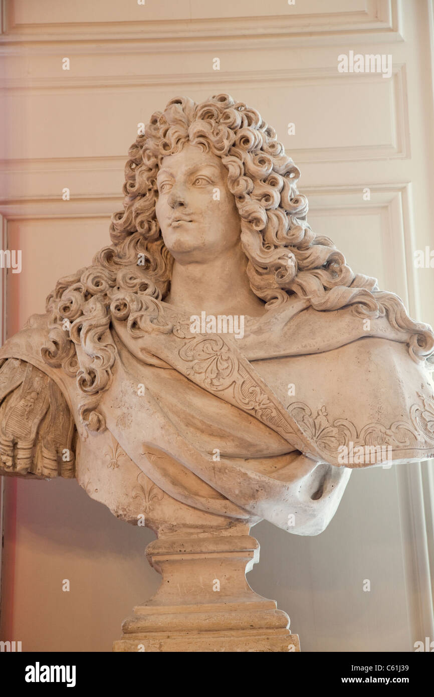 Frankreich, Loire-Tal, Schloss Chambord, Büste von König Ludwig XIV. Stockfoto