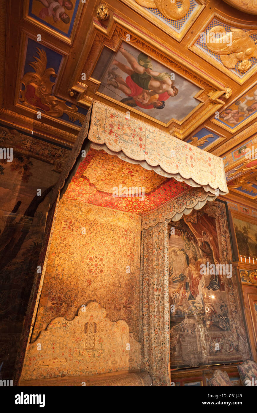 Frankreich, Loire-Tal, Schloss Cheverny, die Könige Schlafgemach Stockfoto