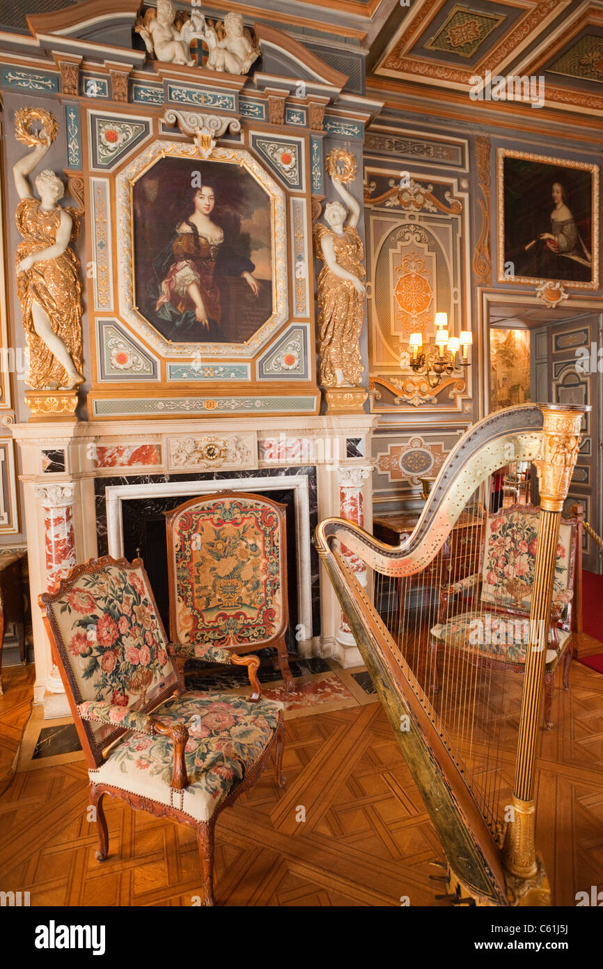 Frankreich, Loire-Tal, Schloss Cheverny, der Grand Salon Stockfoto