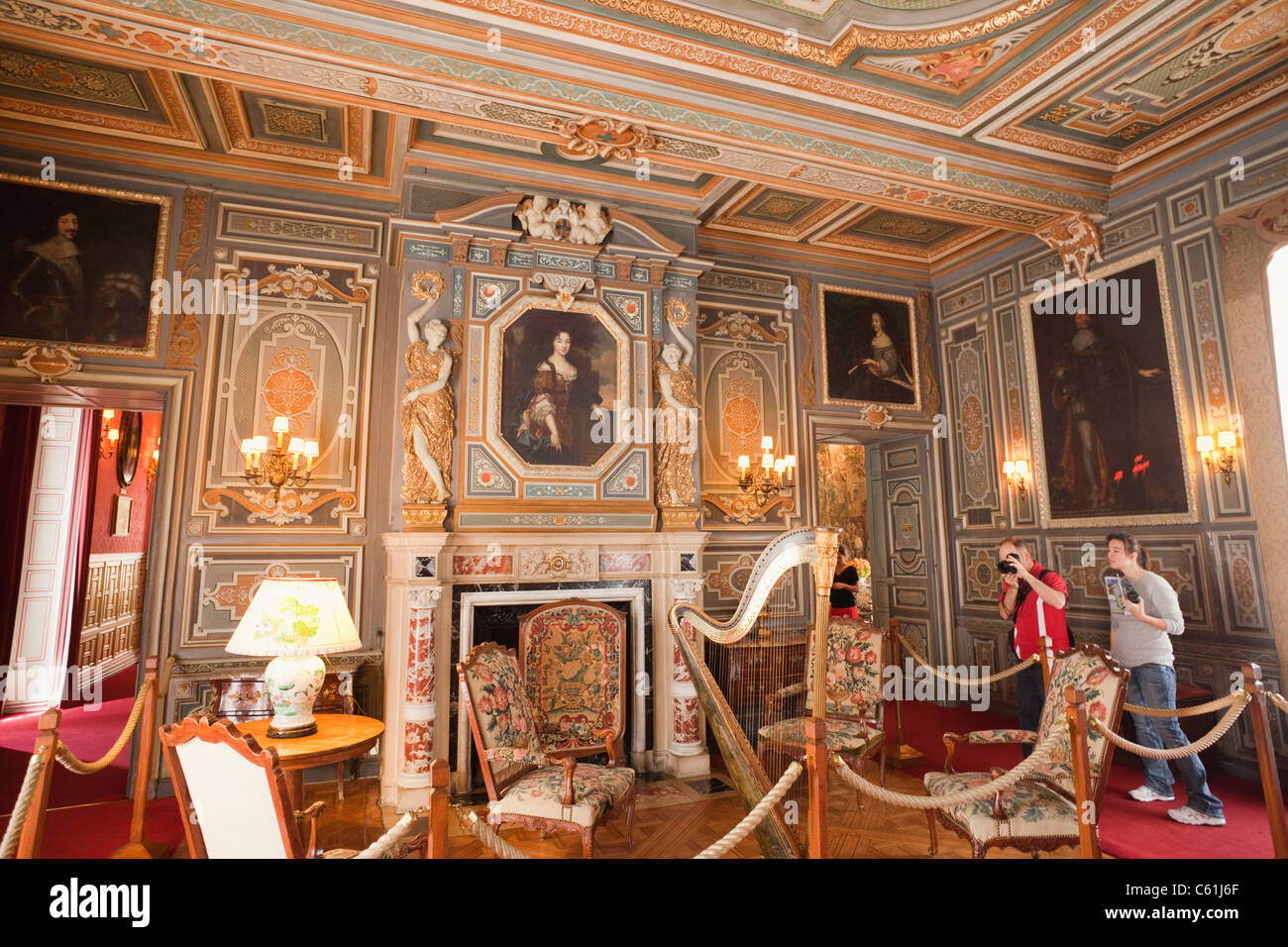 Frankreich, Loire-Tal, Schloss Cheverny, der Grand Salon Stockfoto