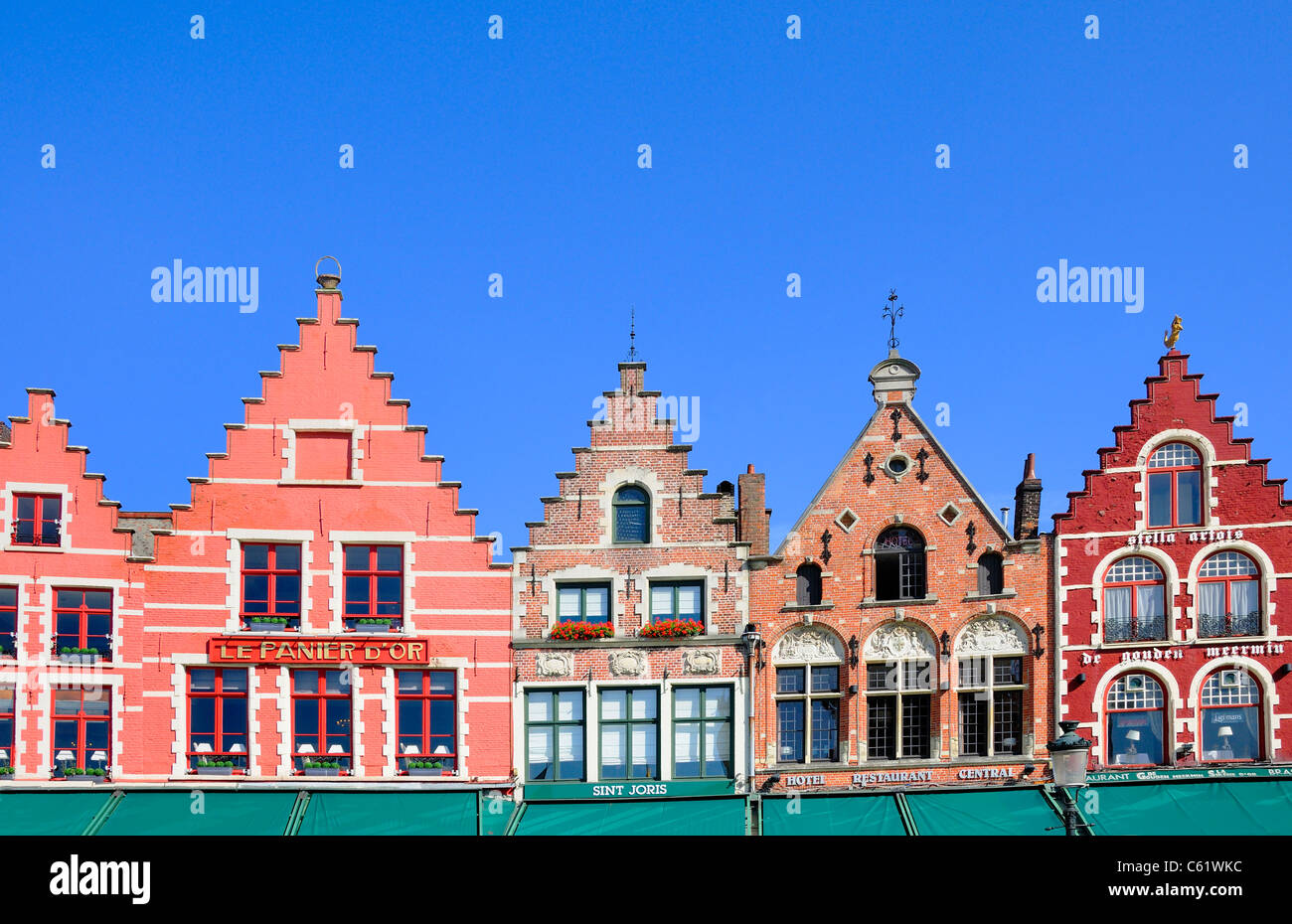 Brügge / Brugge, Flandern, Belgien. Markt - Marktplatz. Stockfoto