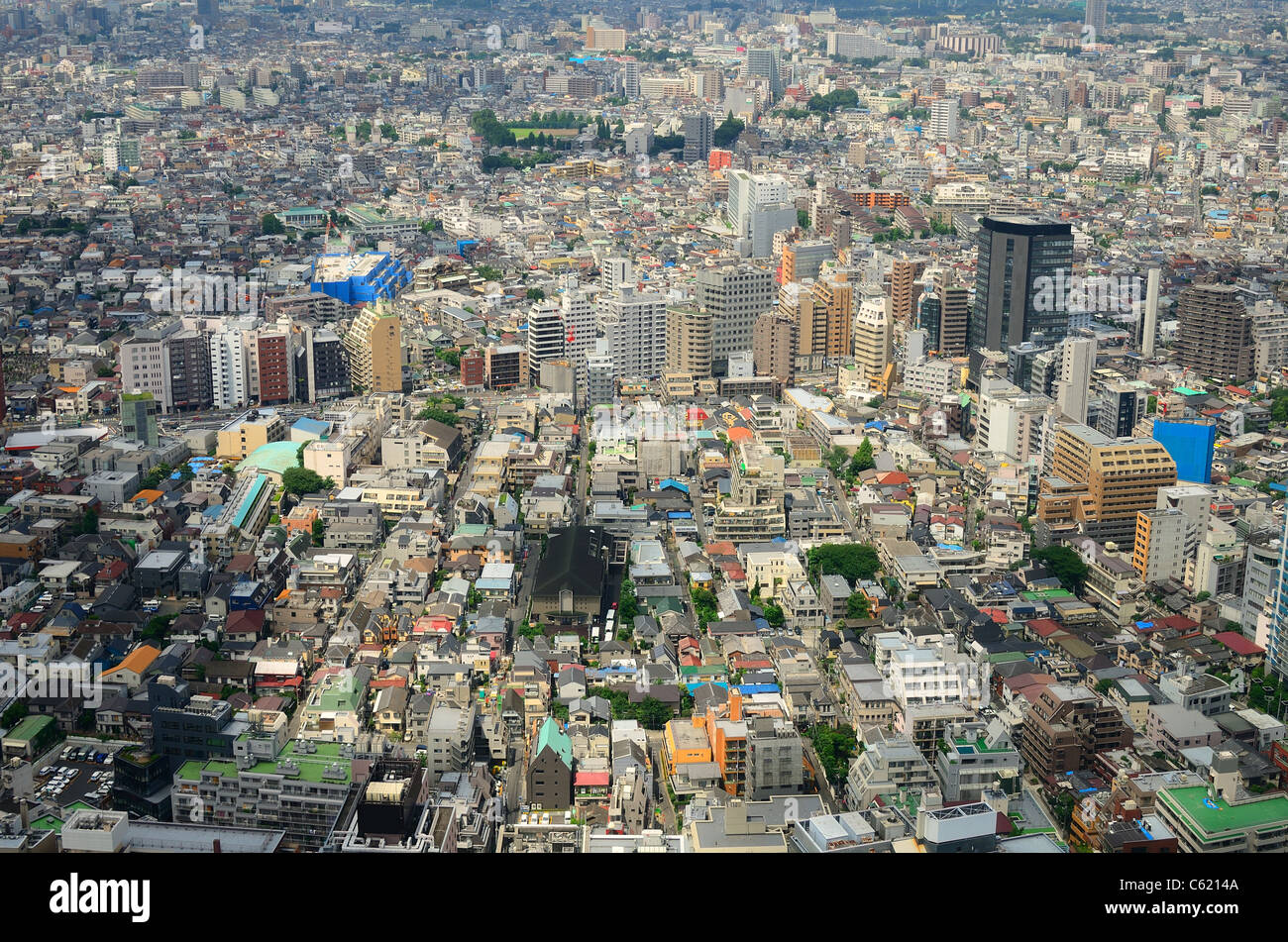 Ansicht der Zersiedelung in Tokio, Japan. Stockfoto