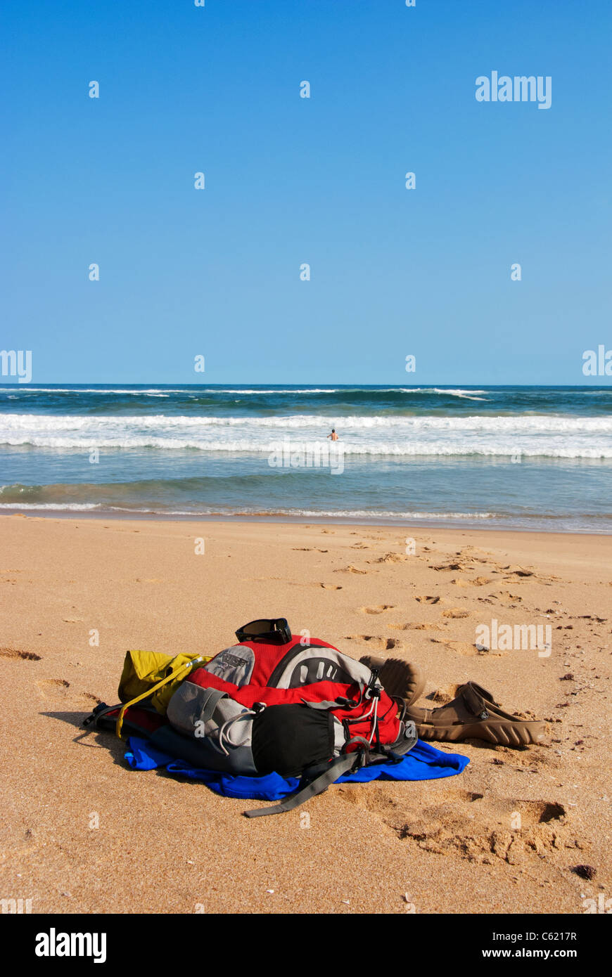 Gegenständen am Strand Stockfoto