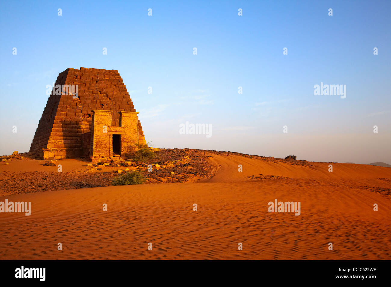 Die Pyramiden von Meroe, Nord-Sudan, Afrika Stockfoto