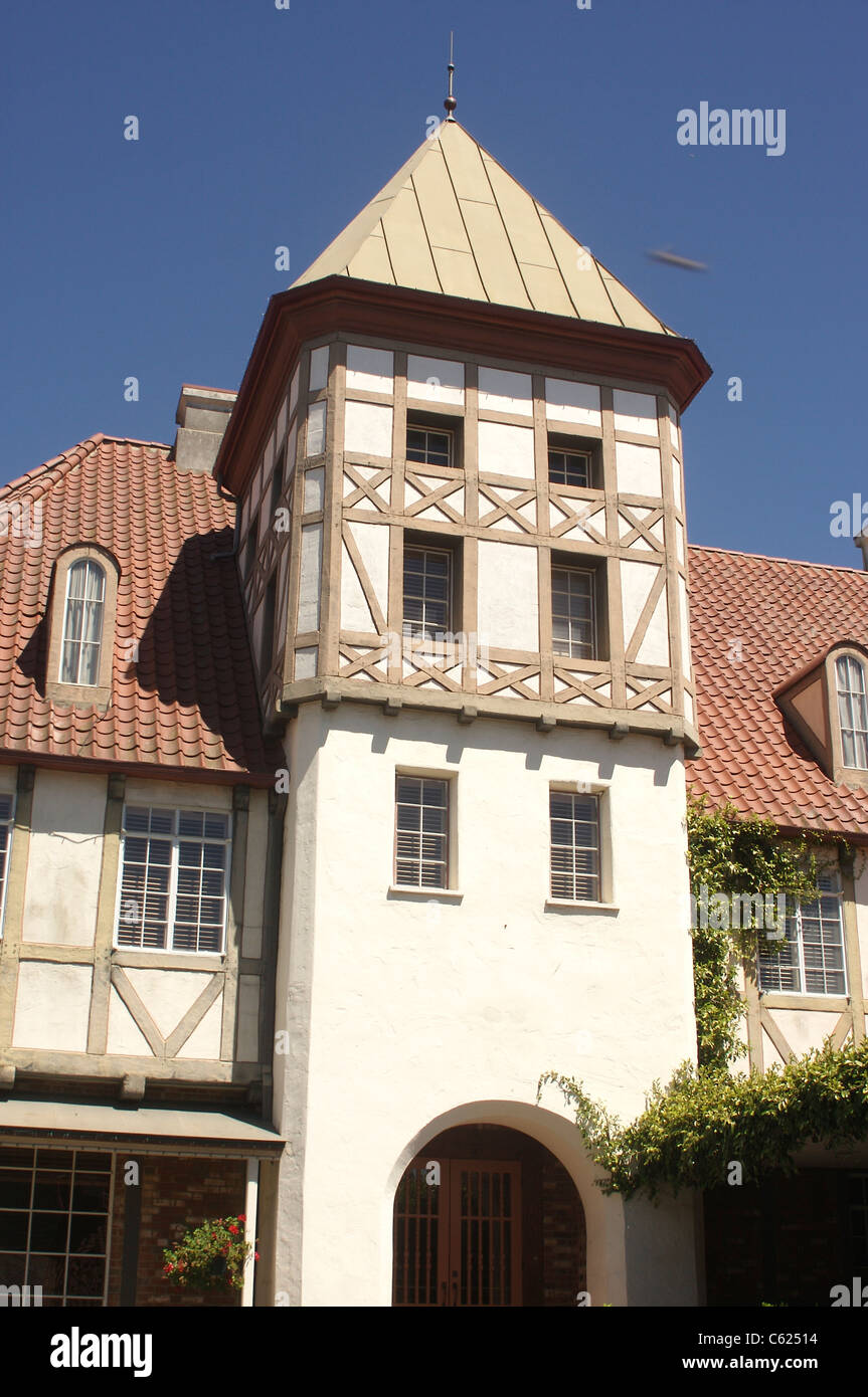 Dänisch inspirierte Gebäude in Solvang, Kalifornien Stockfoto