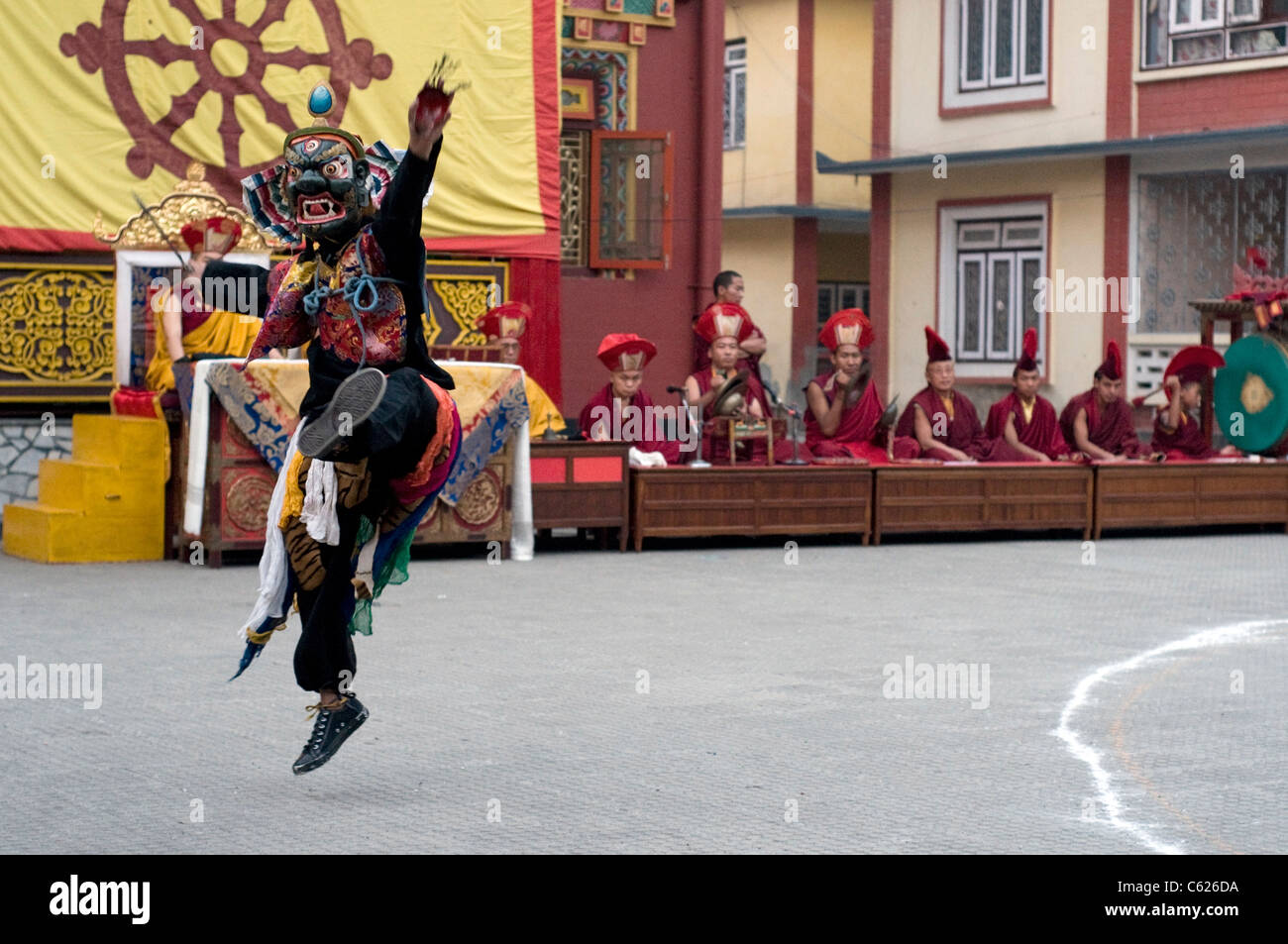 Feierlichkeiten für das Losar-Festival in Boudhanath Stupa in Kathmandu-Tal. Stockfoto