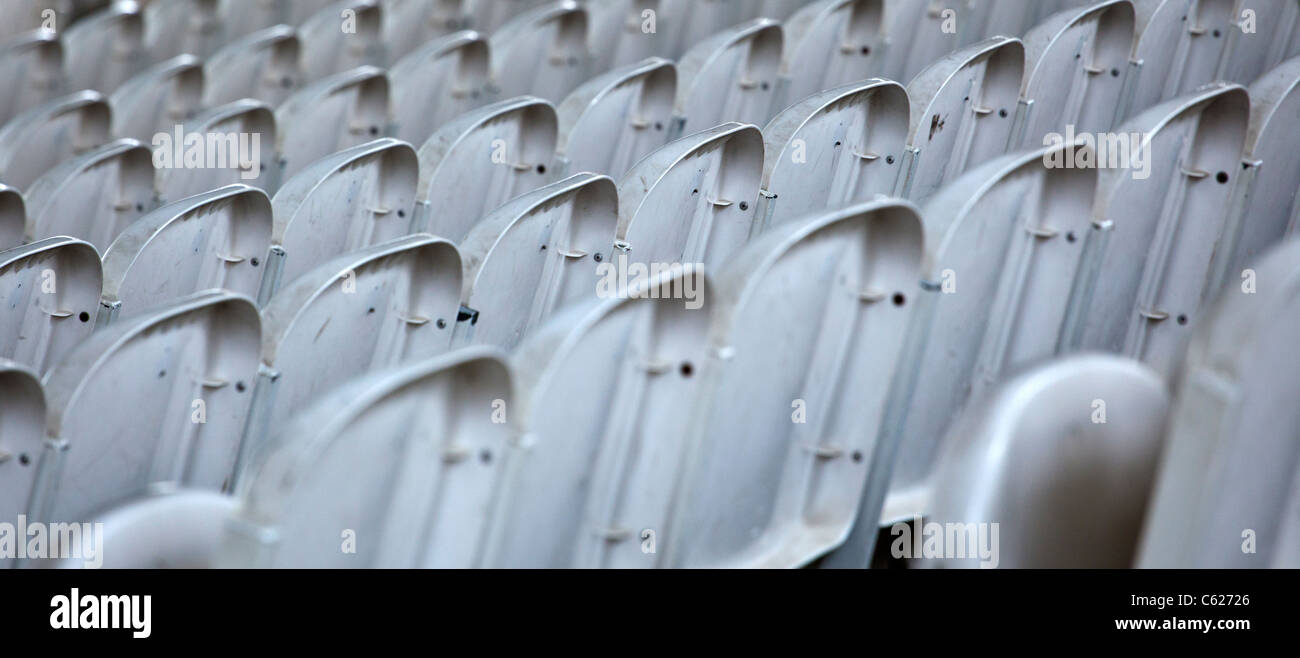 Leere Sitze an Lords Cricket Ground Stockfoto