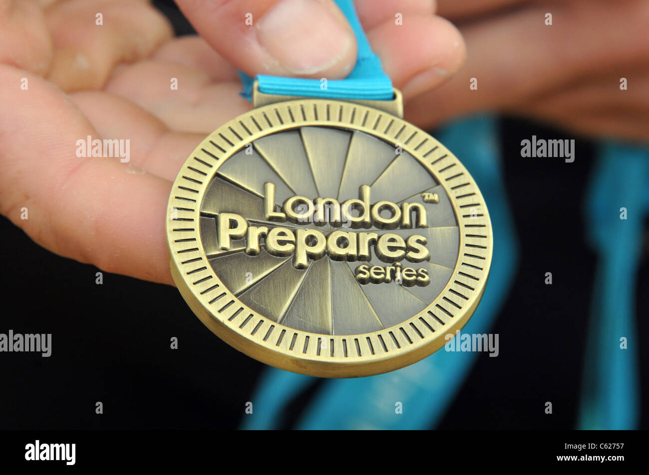 UK, Olympischen Test-Event, London bereitet Serie gold Medaille zu sehen. Stockfoto