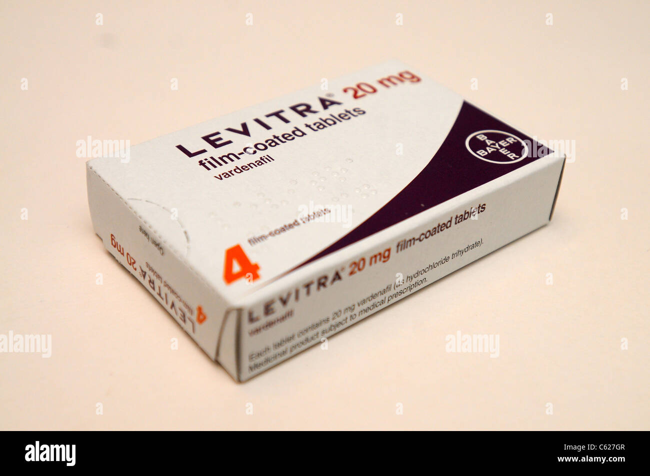 Vardenafil wird zur Behandlung von Impotenz (erektile Dysfunktion), die unter den Handelsnamen Levitra verkauft wird Stockfoto