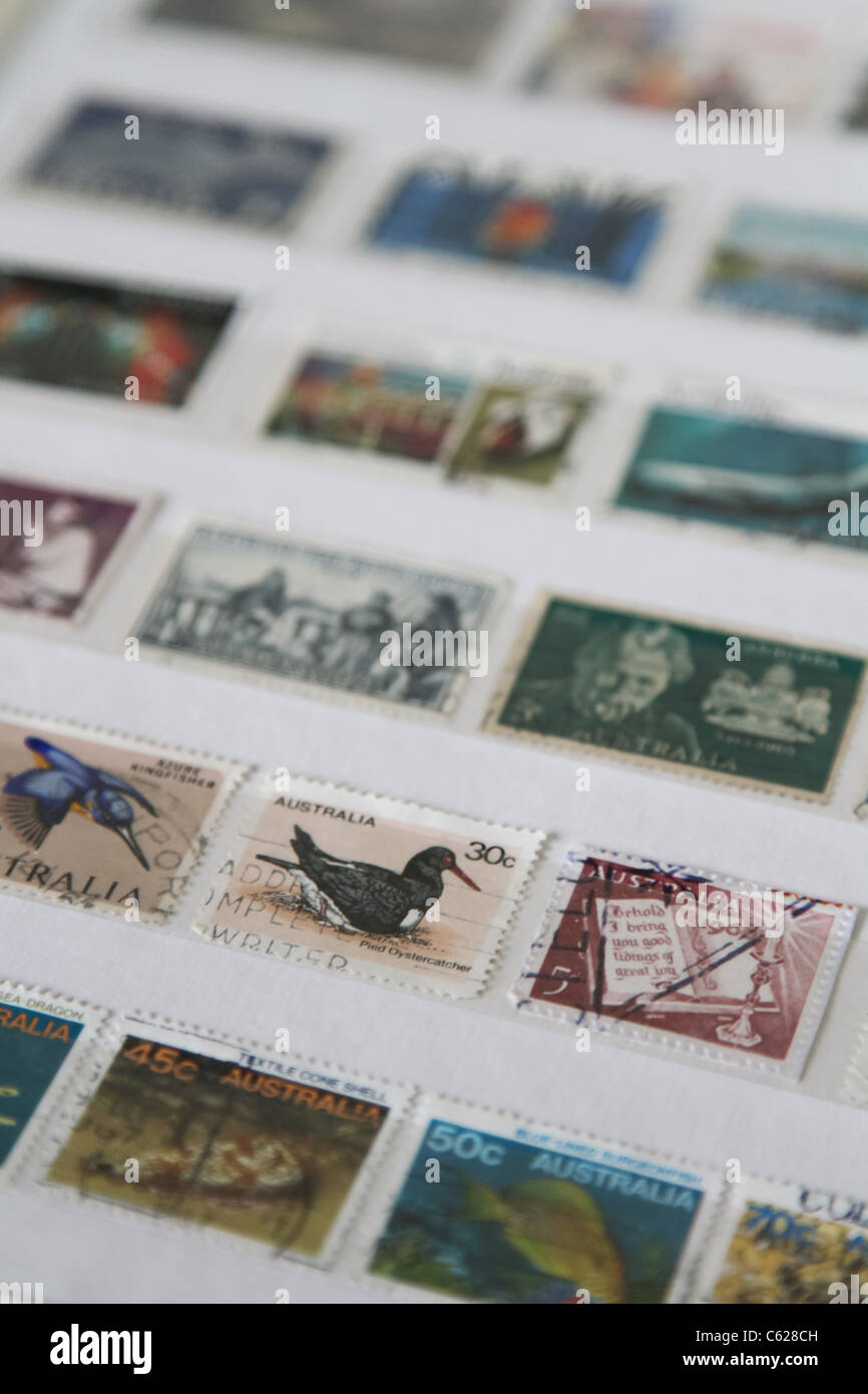 Australische Briefmarken Sammlung Stockfoto