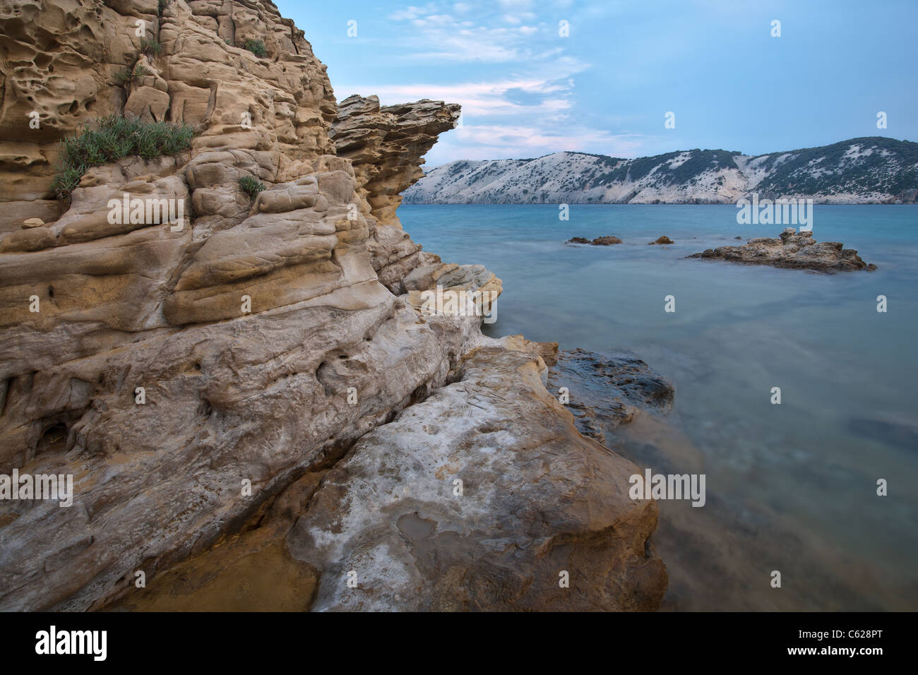 Sandsteine auf der Insel Rab, Kvarner, Kroatien Stockfoto