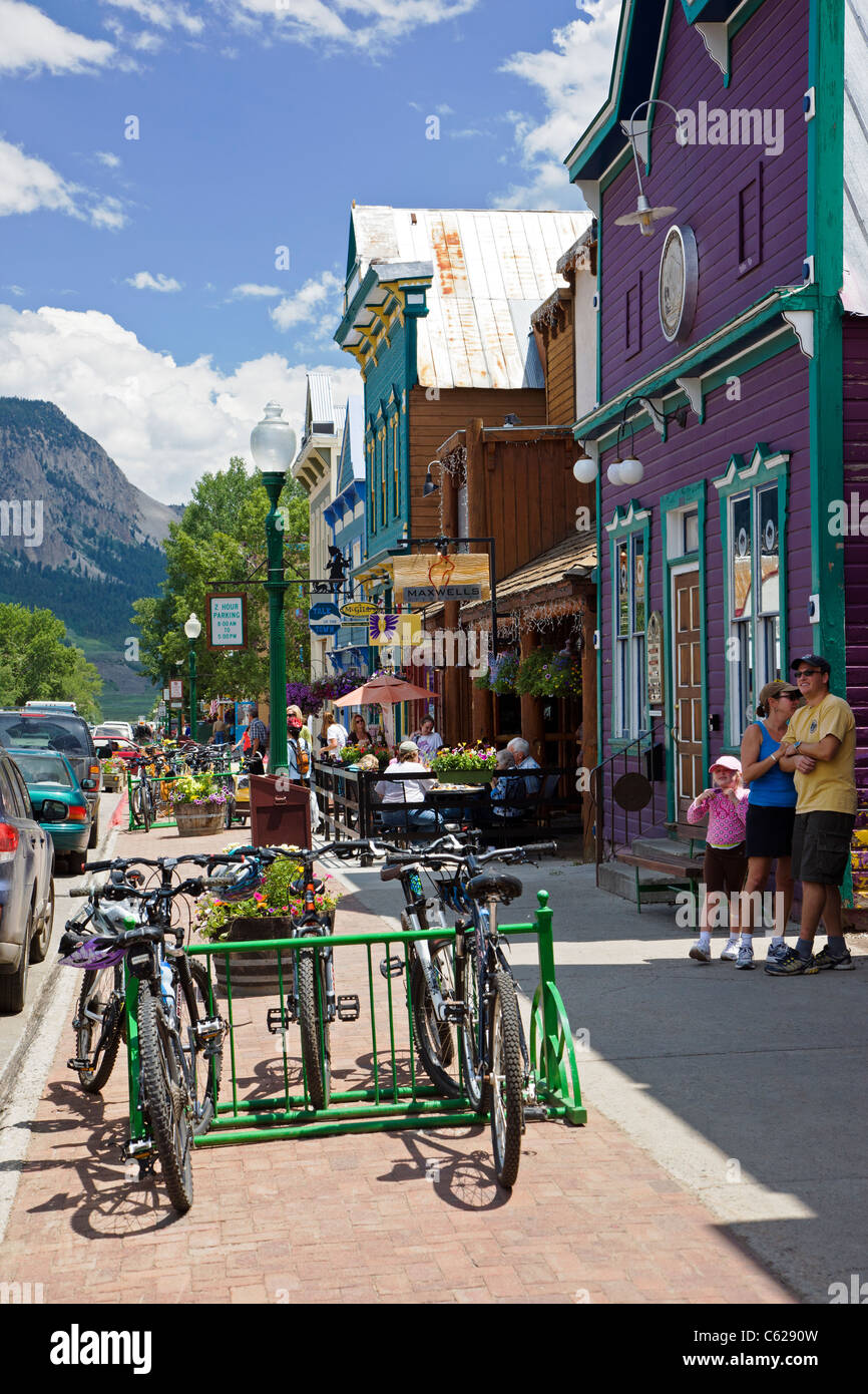 Crested Butte, Colorado, ist ein Urlaub Kurort befindet sich in den Rocky Mountains im zentralen Colorado, USA Stockfoto