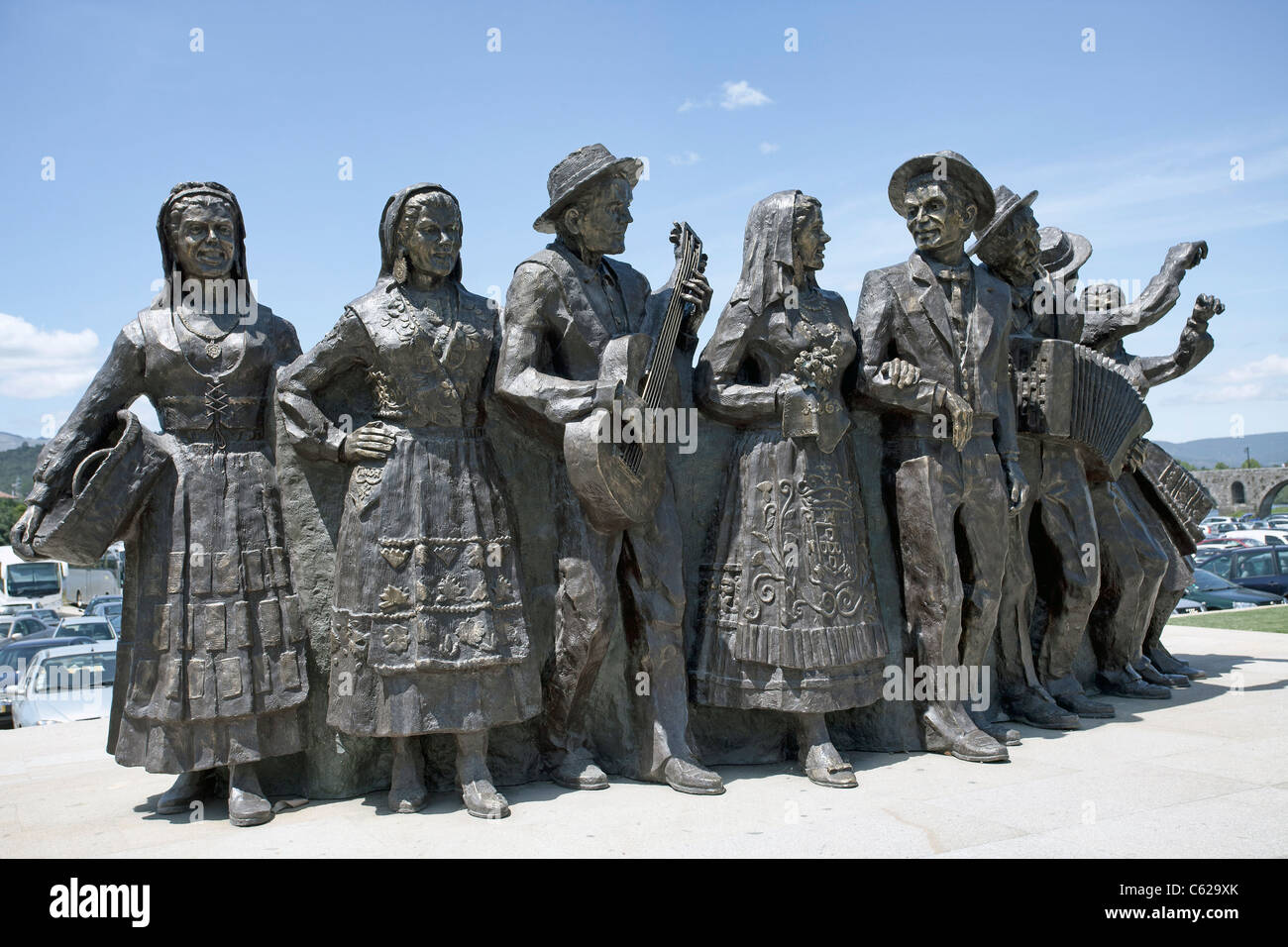 Denkmal der portugiesischen Folklore in Ponte de Lima. Stockfoto