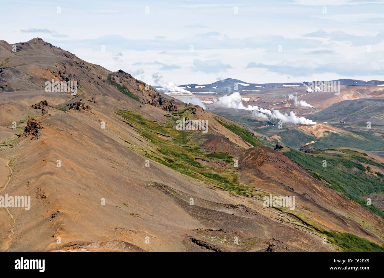 Die Landschaft am Namafjall, Island Stockfoto