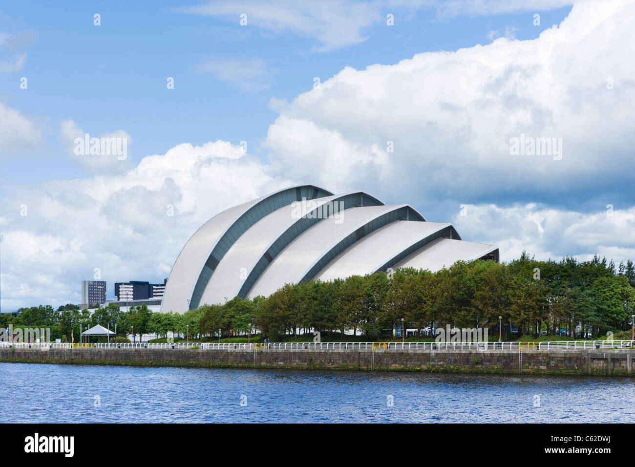 "Armadillo" (The Clyde Auditorium) am Ufer des River Clyde, Glasgow, Schottland, Großbritannien Stockfoto