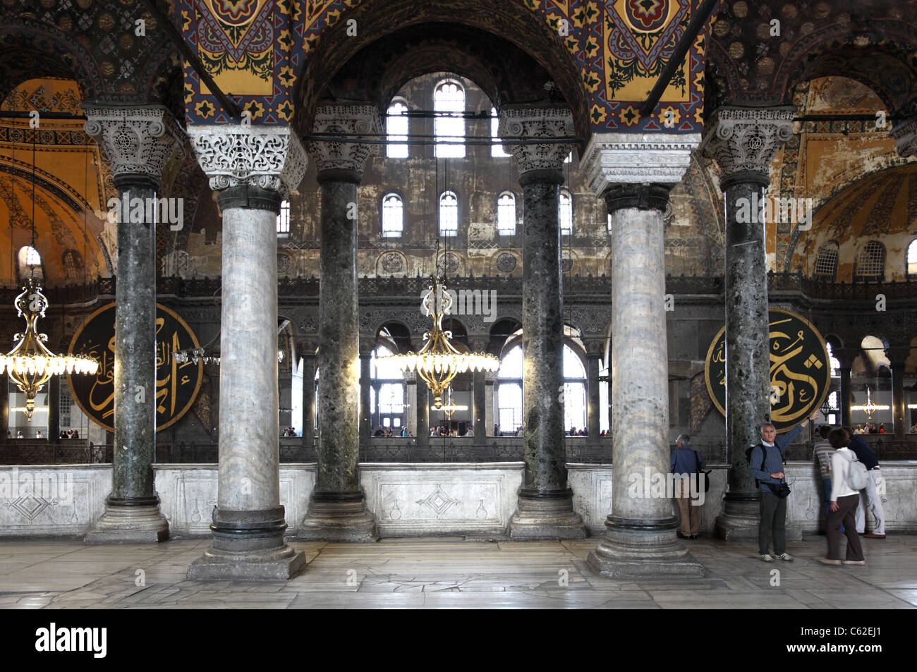 Im Inneren der Hagia-Sophia-Moschee in Istanbul, Türkei Stockfoto
