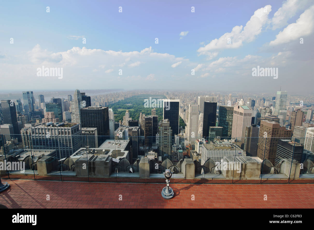 Oben an der Rock Observation Deck, Rockefeller Building, New York City, Manhattan, USA. Stockfoto